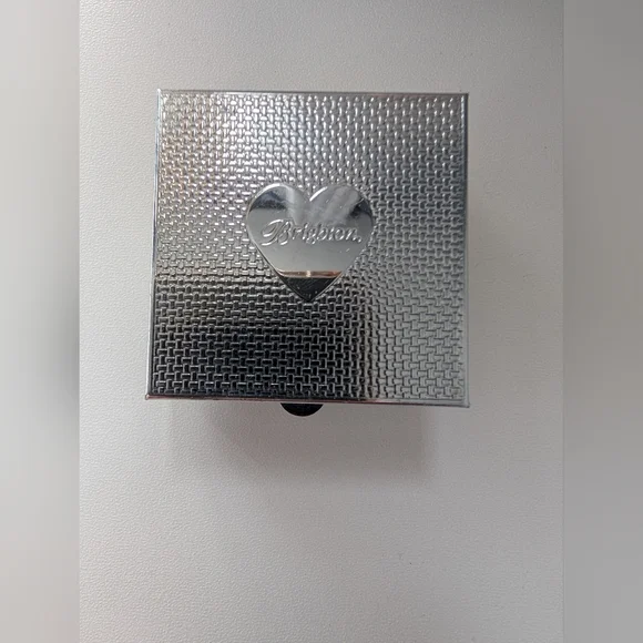 Brighton Silver Pill Box with Blue and Clear Stones - Picture 4 of 6